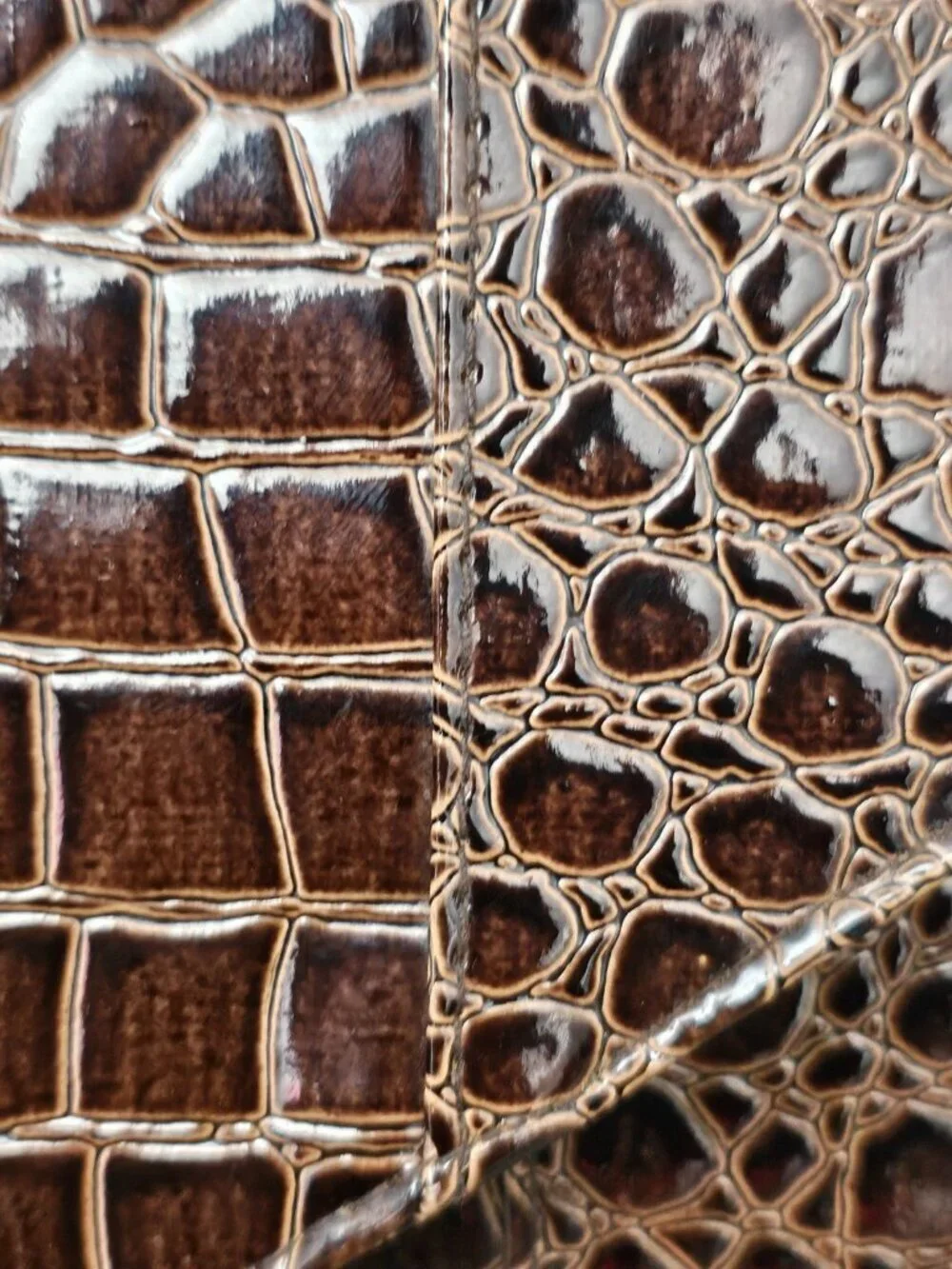 Cato New Envelope Clutch Croc Embossed Vegan Leather Large Brown Shoulder Bag